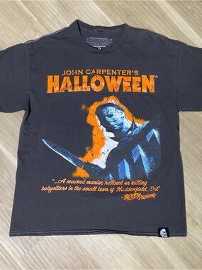 John Carpenter Halloween T Shirt Mens Medium Dark Grey Michael Myers Horror